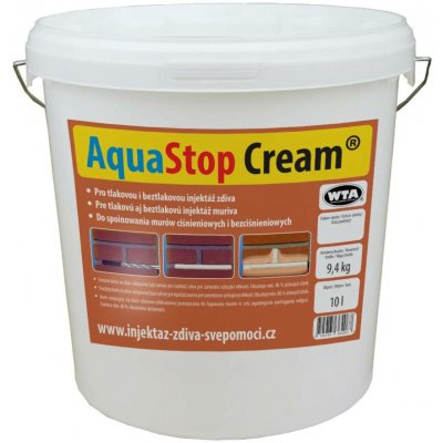 AquaStop Cream 10l injektážní krém pro sanaci zdiva krémovou injektáží proti vlhkosti – HobbyKompas.cz