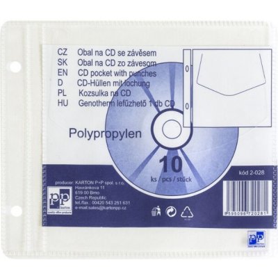 Obal na CD/DVD PP závěsný 10ks – Zboží Živě