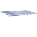 VidaXL Ručně zatahovací markýza 600 x 350 cm modrobílá – Zboží Mobilmania