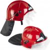 Malý kutil Klein hasičská helma s hledím červená