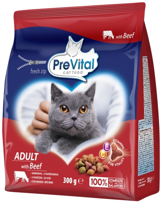 PreVital kočka hovězí granule 0,3 kg
