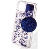 Pouzdro a kryt na mobilní telefon Apple Pouzdro 1Mcz Liquid Hexagon Sparkle ochranné s přesýpacím efektem třpytek Apple iPhone 13 modré