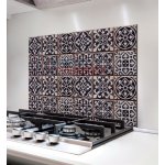 Crearreda 67253 samolepicí dekorace hliníková do kuchyně za sporák Bellacasa TilesAzulejos (47 x 65 cm) – Zboží Mobilmania