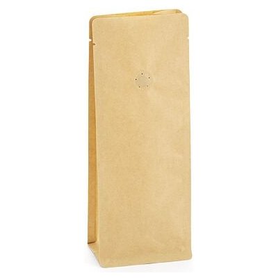 Sáček s plochým dnem | kraft papír | ventil obsah 250g (90 x 240 + 65 mm) – Zboží Živě