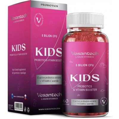 Vesantech Kids dětská probiotika 5 miliard CFU 60 gumových bonbónů – Hledejceny.cz