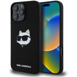 Karl Lagerfeld Liquid Silicone Choupette Head MagSafe Zadní pro iPhone 16 Pro Black