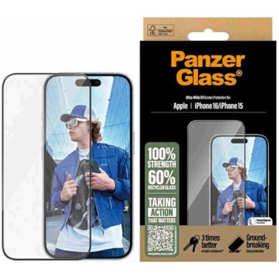 PanzerGlass na Apple Iphone 16/15 s instalačním rámečkem 2861 – Zboží Živě