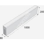Presbeton obrubník ABO 15-10 100 x 8 x 20 cm přírodní beton 1 ks – Sleviste.cz