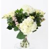 Květina Kompozice BOUQUET HYDRANGEA, IVY BAY WHITE, 50cm