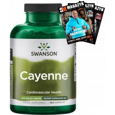 Swanson Cayenne Kajenský pepř 450 mg 300 kapslí – Hledejceny.cz