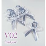 Saténové svatební vývazky V02 (Silver) – Zboží Dáma