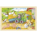 GOKI Dřevěné Malý traktor 24 dílků – Zboží Mobilmania