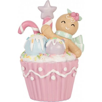 Vánoční dekorace Cupcake s perníčkem Pastel Christmas Chic - 11*9*15 cm - Clayre & Eef – Hledejceny.cz