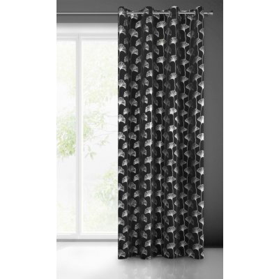 HOTOVÝ ZÁVĚS CLARA 135X250 CM ČERNÁ VZOROVANÁ – Sleviste.cz