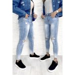 Gourd jeans Světlé trhané džíny GD6751-Y – Zboží Mobilmania