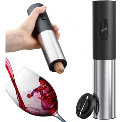 Verk 07087 Automatický elektrický otvírák na víno AA, stříbrnočerný – Zboží Mobilmania