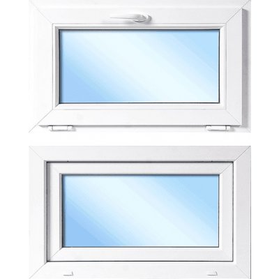 OknaDvereNaMiru.cz Plastové okno sklopné, bílá / bílá, 100x50 cm – Hledejceny.cz