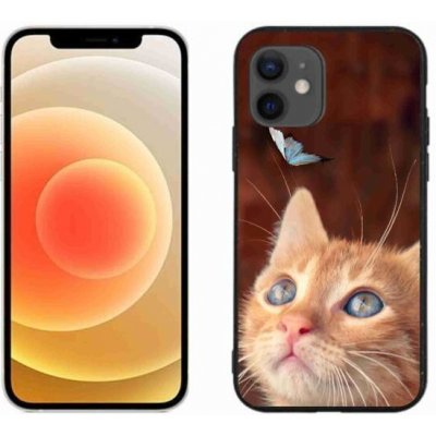 Pouzdro mmCase Gelové iPhone 12 mini - motýl a kotě – Zboží Mobilmania