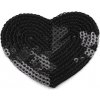 Nášivka Prima-obchod Nažehlovačka srdce s flitry, barva 5 černá