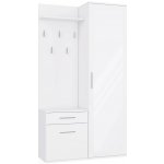 TP Living Předsíňová stěna se zrcadlem a šuplíky DUO bílá mat – Sleviste.cz