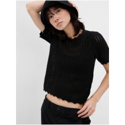 GAP dámský bavlněný svetr s krátkým rukávem Černý