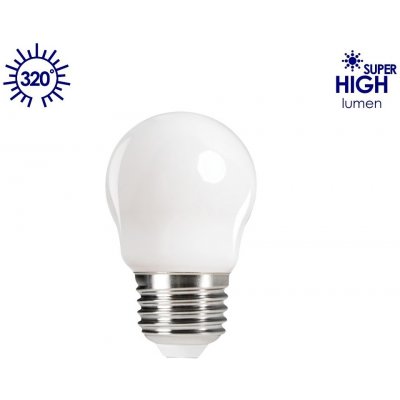 Kanlux LED žárovka XLED Filament Mini Globe G45 4,5W, 470lm, E27, neutrální bílá NW , Ra80, 320°, mléčná – Zboží Mobilmania