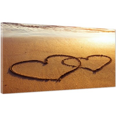 Srdce v písku - obraz na plátně Rozměr: 80x80 cm od 1 619 Kč - Heureka.cz
