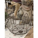 Hnědý drátěný dekorační košík králík Bunny Ø 20*12 cm – Zboží Dáma