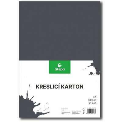 Stepa Kreslící karton A4 50ks 180g černý – Sleviste.cz