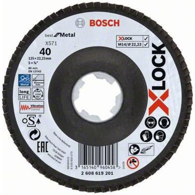 BOSCH X-LOCK Best for Metal Lamelový brusný kotouč X571, 125x22,23mm, G40 2608619201 – HobbyKompas.cz
