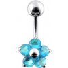 Piercing Šperky4U stříbrný piercing do pupíku kytička BP01070-Q