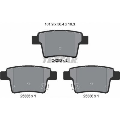 Sada brzdových destiček, kotoučová brzda TEXTAR 2426001 – Zboží Mobilmania