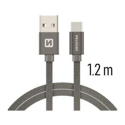 Swissten 71521202 USB/USB-C, 1,2m, šedý – Zboží Mobilmania