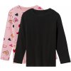 Dětské tričko lupilu Dívčí triko s dlouhými rukávy 2 kusy černá/růžová