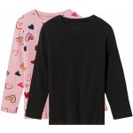 lupilu Dívčí triko s dlouhými rukávy 2 kusy černá/růžová – Zboží Mobilmania