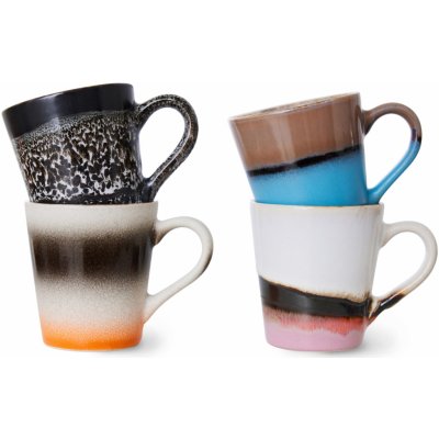 HK living Kameninový hrneček na espresso 70's Funky set multi keramika 4 x 80 ml – Zbozi.Blesk.cz