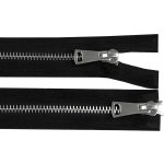 Zip kovový 5 mm dělitelný 2 jezdce / dvoucestný 50 cm - 1 černá stříbrná – Hledejceny.cz