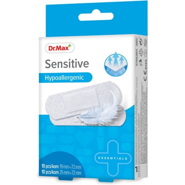 Náplast Dr.Max Sensitive Hypoallergenic 2 velikosti náplast 10 ks