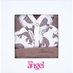 Little Angel Novorozenecká sada BIO smyk Outlast bílá hnědý tuleň oříšková – Zboží Dáma