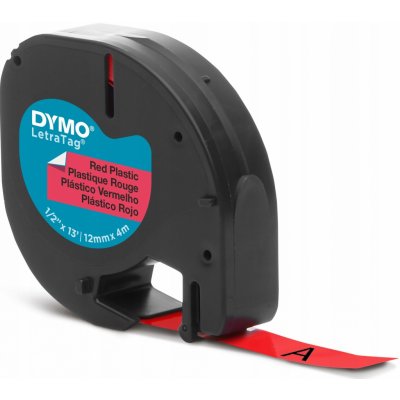 Dymo 91203 černý tisk/červený podklad, 4m, 12mm – Zbozi.Blesk.cz