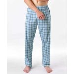 Gina pánské kalhoty dlouhé pyžamové pánské, šité, klasické s potiskem pyžama 2025 79197P pomnenková bílá – Zboží Mobilmania