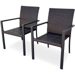 NOELA Zahradní židle stohovací WICKER PAT ratan, 2ks – Zboží Dáma
