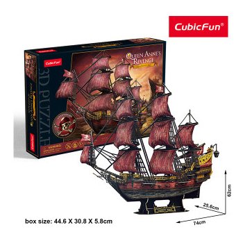 CUBICFUN 3D puzzle Plachetnice Queen Anne's Revenge 391 ks