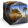 Sedací vak a pytel Sablio taburet Cube cestička na pláž 40x40x40 cm