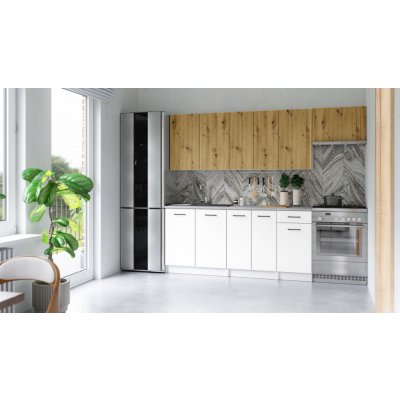 FRONTI Kuchyňská linka ALIMOS 240cm Dub artisan/Bílá – Hledejceny.cz