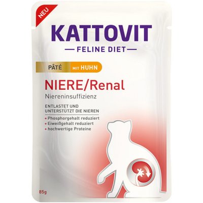 Kattovit Feline Diet Renal Paté s kuřetem 85 g – Zboží Mobilmania