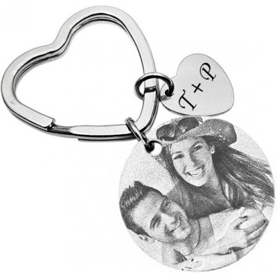 Přívěsek na klíče Ocelový Round se srdíčkovou karabinou AE 1111368 – Zboží Dáma