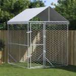 vidaXL Venkovní psí kotec se střechou stříbrný 200 x 200 x 250 cm – Zboží Dáma