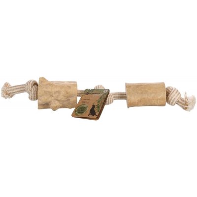 FLAMINGO bavlna Java provaz s 3 uzly a kávovým dřevem 37x6x6cm – Zboží Mobilmania