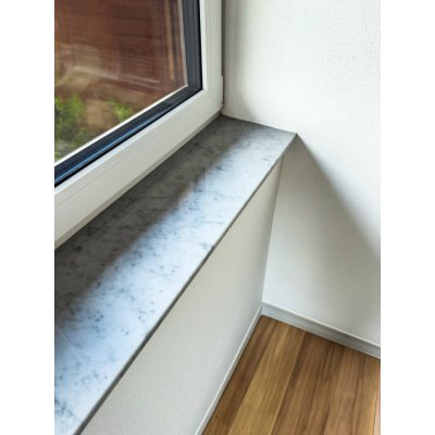 TONE OF STONE Venkovní kamenný mramorový parapet - Mramor Bianco Carrara lesk, 500x350x20 mm – HobbyKompas.cz